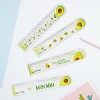 Линейка 15 см MESHU "Avocado" ПВХ с блестками, гибкая, ассорти, европодвес RE-SRav_65523