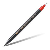 Фломастер-кисть PENTEL Brush Pen двусторонний 1.2 - 10.5 мм, кисть/круглое тонкое, черный, в блистере XSFW34A