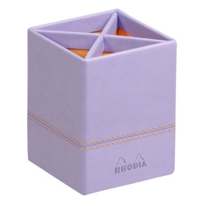 Подставка для карандашей RHODIARAMA 8 x 8 x 11 см, 4 отделения, экокожа, ирис RH-318819C