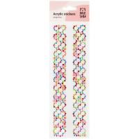 Наклейки акриловые MESHU "Bright line" 25 x 7.8 см, стразы, 500 накл, инд. уп., европодвес RE-MS_36646