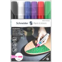 Набор маркеров акриловых Schneider "Paint-it 320" 4 мм 6 шт, ассорти RE-120295