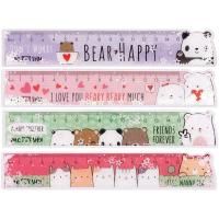 Линейка 15 см MESHU "Beary beary" ПВХ с блестками, ассорти, европодвес RE-MS_46280