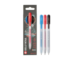 Ручки гелевые SAKURA Gelly Roll Metallic, выдвижные, набор 3 цвета (красный, синий, чёрный) RTPXGBRAMET3A