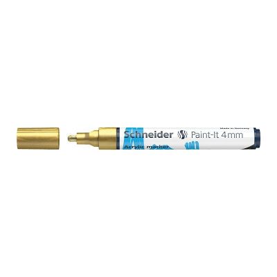 Маркер акриловый Schneider "Paint-It 320" 4 мм, пулевидный, золотой RE-120253