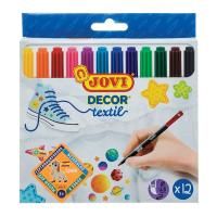 Набор фломастеров для ткани JOVI "Decor textil" 12 цв картон. уп., европодвес RE-1410