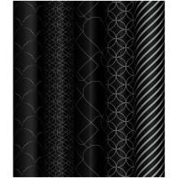 Упаковочная бумага глянцевая MESHU "Pattern on black" 1л. 70 x 100 см 80 г/м2, ассорти RE-MS_53487