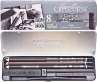 Набор для рисования углем CRETACOLOR Charcoal 8 предметов, мет.пенал CR46008
