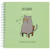 Скетчбук 60л. 150 x 150 мм MESHU "Harmonicat" 120 г/м2, на гребне, выб. лак, soft-touch RE-MS_44866