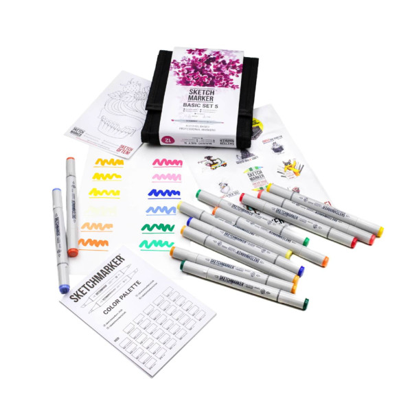 Набор маркеров SKETCHMARKER Basic 5 12 шт + сумка органайзер MPSM-12BAS5