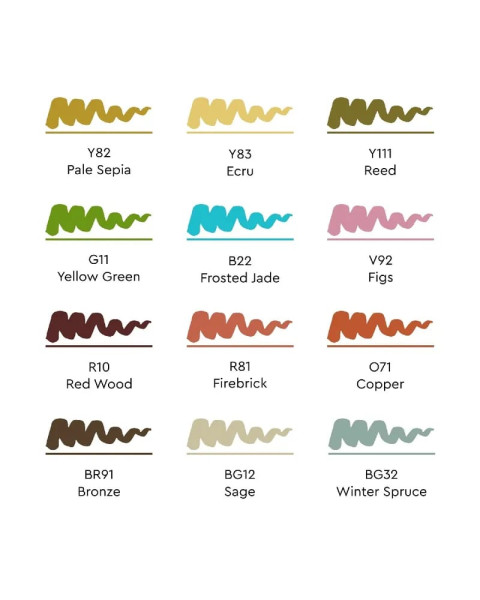 Набор маркеров SKETCHMARKER Brush Basic 3 12 шт MPSMB-12BAS3