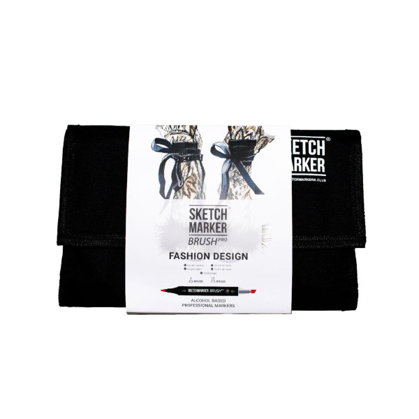 Набор маркеров SKETCHMARKER Brush Fashion design 24 шт Дизайн одежды + сумка органайзер MPSMB-24FASH