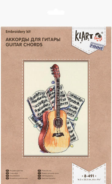 Набор для вышивания KLART "Аккорды для гитары" 23.5 х 16.5 см 8-491