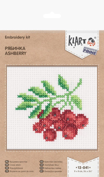 Набор для вышивания KLART "Рябинка" 9 x 9 см 12-041