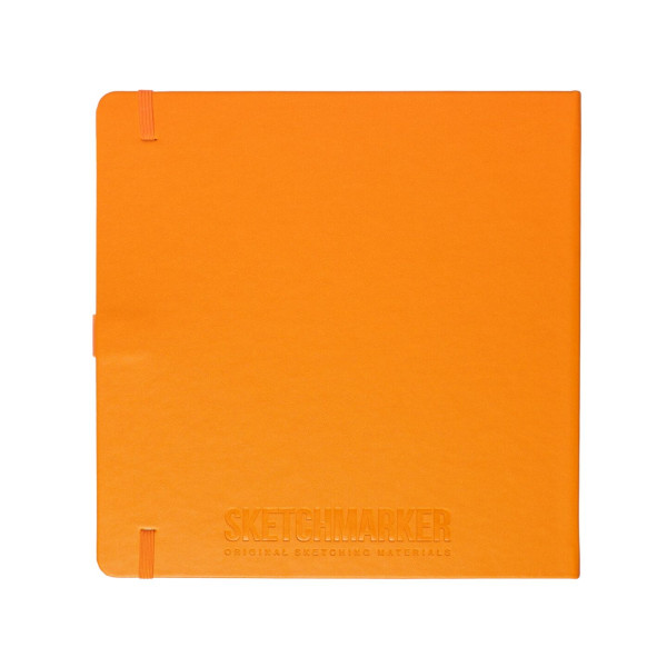 Блокнот для зарисовок SKETCHMARKER 140 г/м2 20 x 20 см 80 л, твердая обложка, Неоновый апельсин MP23148045SM