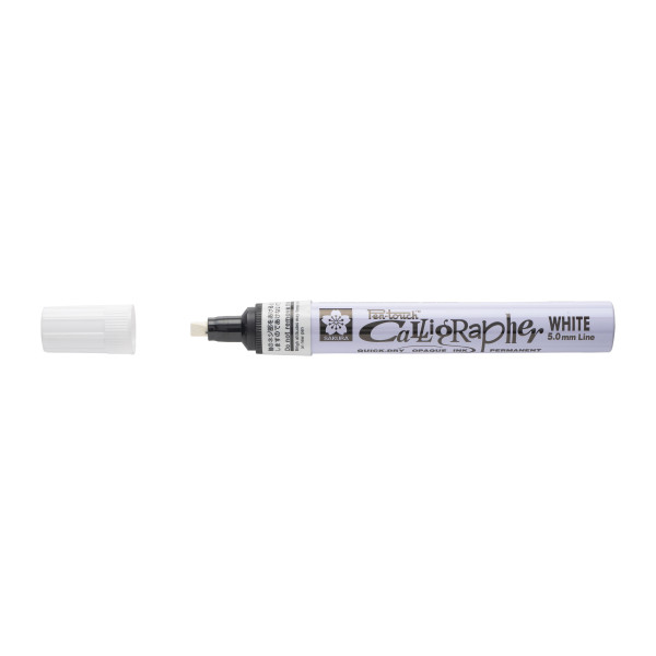 Маркер SAKURA Pen-Touch Calligrapher толстый стержень 5.0 мм Белый MPXPFK-C-50