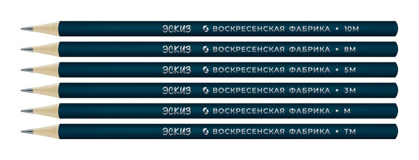 Набор графитных карандашей ВКФ "Эскиз" заточенный 6 шт ассорти 6B-1700