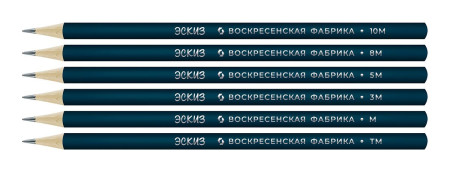 Набор графитных карандашей ВКФ "Эскиз" заточенный 6 шт ассорти 6B-1700