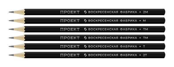 Набор графитных карандашей ОПП ВКФ "Проект" заточенный 6 шт ассорти 6P-4010