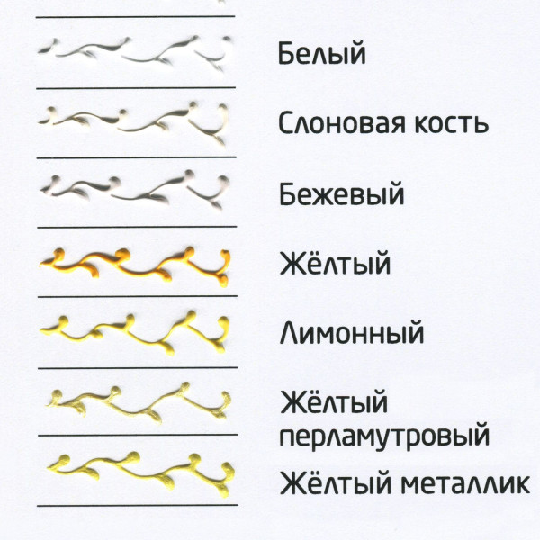 Контур по стеклу туба 20 мл Желтый металлик 1609141