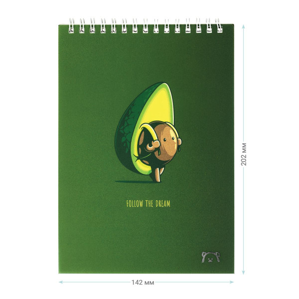 Блокнот А5 60л. MESHU "Avocadreams" на гребне, пластиковая обложка RE-MS_48667