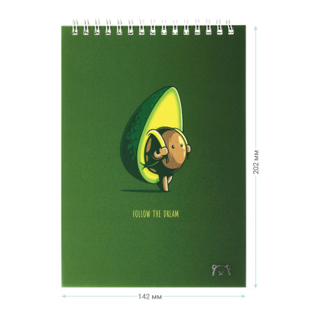 Блокнот А5 60л. MESHU "Avocadreams" на гребне, пластиковая обложка RE-MS_48667