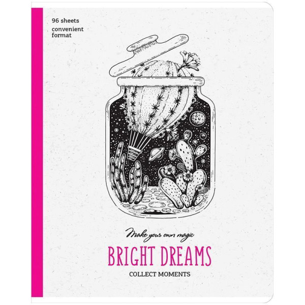 Тетрадь 96л. A5 клетка ArtSpace "Рисунки. Bright dreams" мат. ламинация, выборочный УФ-лак RE-Т96кМЛВЛ_36414