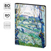 Тетрадь на кольцах 80л. A5 ЛАЙТ, кожзам, Greenwich Line "Van Gogh. Orchard in Bloom" тон. блок RE-Nr4A5_43421
