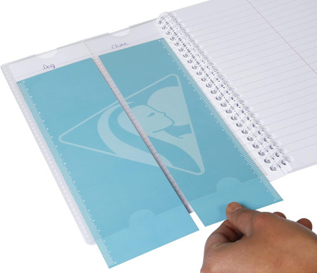 Блокнот-словарь CLAIREFONTAINE Koverbook 50л. 11 x 17 см на гребне, прозрачная пластиковая обложка RH-141820C
