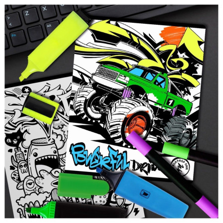 Тетрадь 48л. A5 клетка BG "Раскрась сам. Art black" RE-Т5ск48_11857