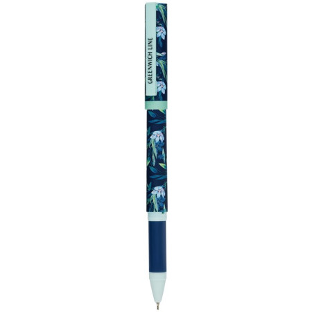 Ручка шариковая Greenwich Line "Blue flowers" синяя, 0.7 мм, игольчатый стержень, грип, софт-тач RE-GL_24821/Pbl_32681