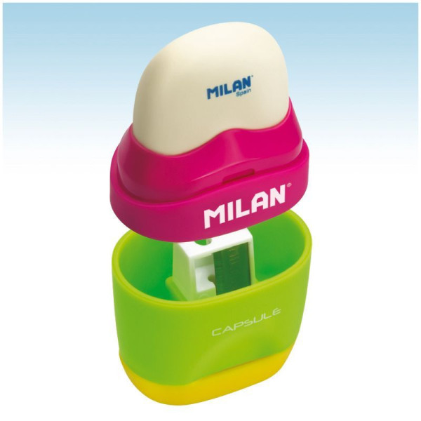 Ластик-точилка MILAN Capsule Mix, контейнер ассорти ML-4709624