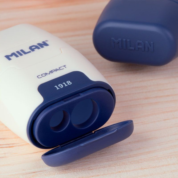 Ластик-точилка MILAN Compact "1918" контейнер ассорти ML-4703116SNC