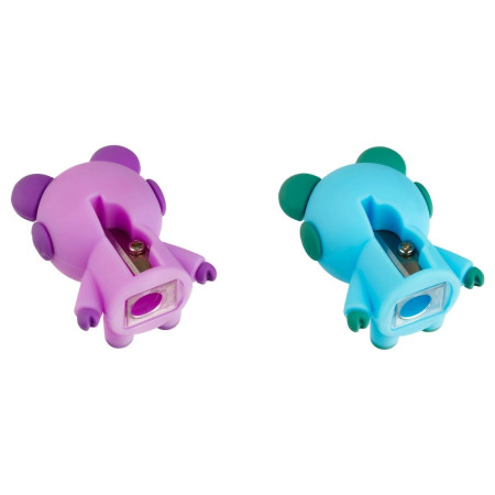 Точилка пластиковая MESHU "Cute Bear" 1 отверстие, ассорти RE-MS_56006