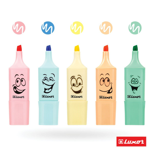 Набор текстовыделителей Luxor "Eyeliter Pastel" 1-4.5 мм, ассорти RE-4030P/5BC