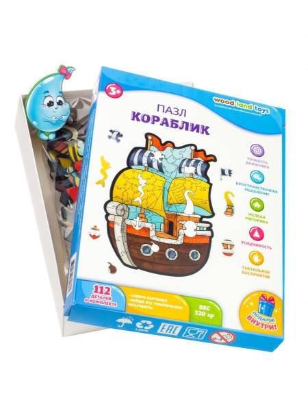 Деревянный пазл Woodlandtoys "Кораблик" RE-147101