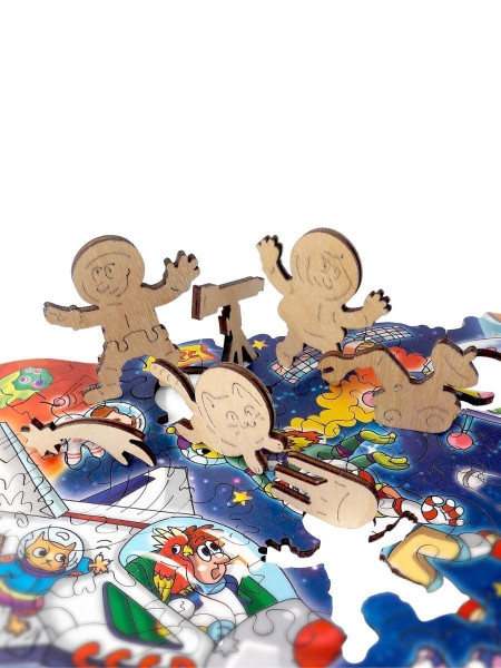 Фигурный деревянный пазл "FUN ART collection" Космическая одиссея" MAG8369