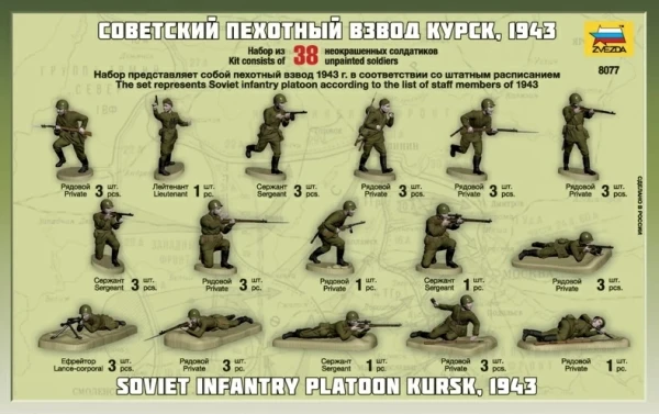 Сборная модель: Советский пехотный взвод З-8077
