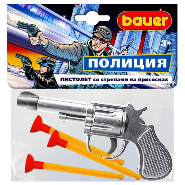 Пистолет игрушечный полицейский со стрелами на присосках 727 SIM-5302103