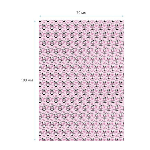 Упаковочная бумага глянцевая MESHU "PandaGift_Pink" 1л. 70 x 100 см 90 г/м2 RE-MS_46387