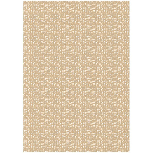 Упаковочная бумага крафт MESHU "White flowers" 1л. 70 x 100 см 70 г/м2 RE-К100_41059
