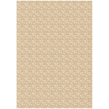Упаковочная бумага крафт MESHU "White flowers" 1л. 70 x 100 см 70 г/м2 RE-К100_41059