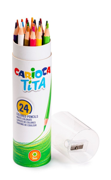 Карандаши цветные пластиковые Carioca "Tita" 24 цв заточенные 43341