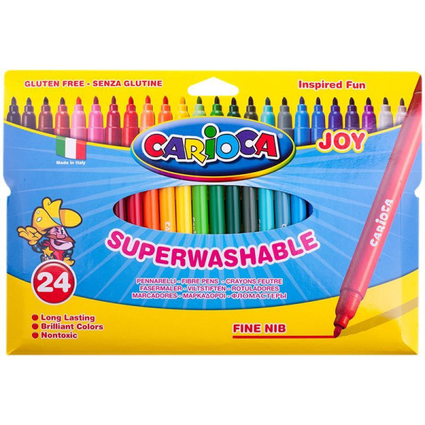 Фломастеры Carioca "Joy" 24 цв смываемые RE-40532