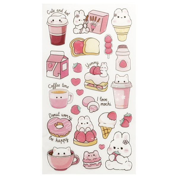 Наклейки гелевые MESHU "Sweet mood" 10 x 23 см, пакет европодвес RE-MS_57669