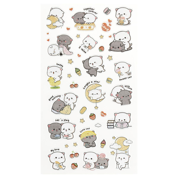 Наклейки объемные MESHU "Cute kittens" 10 x 23 см, пакет европодвес RE-MS_57661