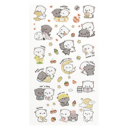 Наклейки объемные MESHU "Cute kittens" 10 x 23 см, пакет европодвес RE-MS_57661
