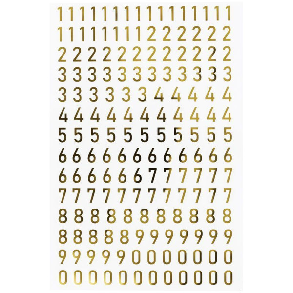 Наклейки ПВХ MESHU "Golden numbers" 10 x 21 см фольга, 170 наклеек RE-MS_43585