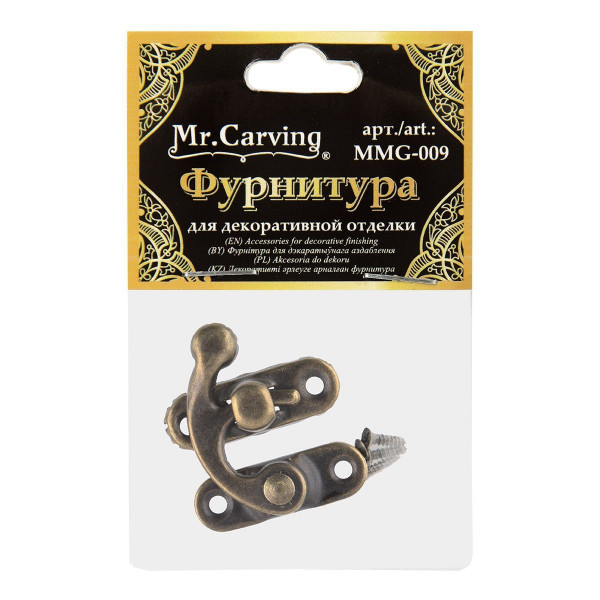 Фурнитура для шкатулок "замок" Mr.Carving 3.3 x 2.9 см 1 шт №02 бронза MMG-009-02
