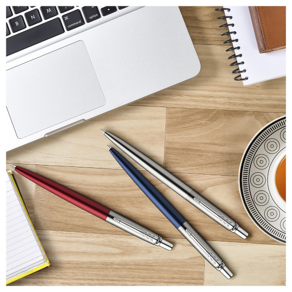 Ручка гелевая PARKER "Jotter Stainless Steel CT" черная, 0.7 мм, кнопочный механизм, подарочная упаковка RE-2020646