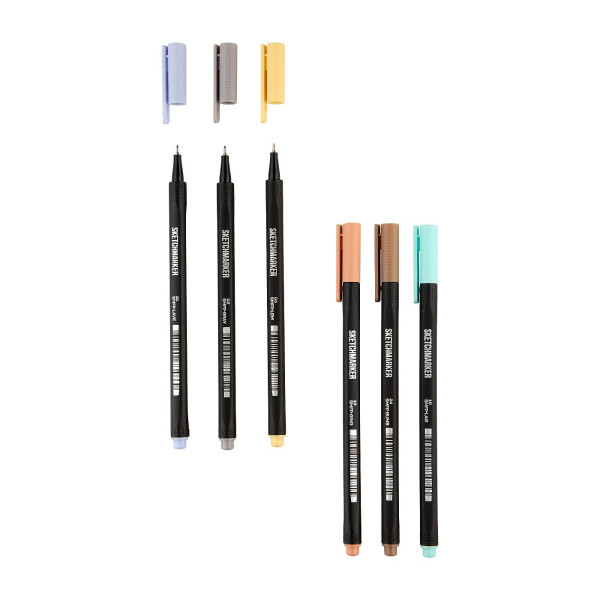 Набор цветных линеров SKETCHMARKER Artist fine pen Pastel 6 цв, в картонной упаковке MPSMFP-6set1